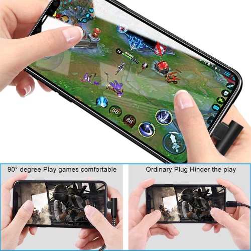 Lightning Cable 10ft iPhone Charger Cable 3PACK 90 Degree Right Angle Nylon Braided Gaming Charging Cord Compatible with iPhone 14 13 12 11 X 8 7 6