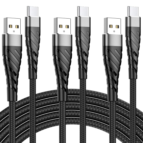 DOLAER  USB C Cable 10Ft 3Pack, Type C Charger Fast Charging Type C Cable USB C Charger Cord Compatible \w Samsung Galaxy S21 S8 S9 S10 S20 A02S A10S