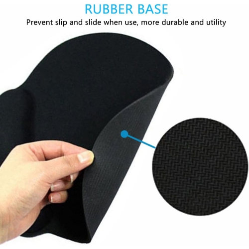 T Mouse Pad with Wrist Support, Ergonomic Memory Foam Gaming Mouse Pad, Non-Slip Rubber Base Mousepad Wrist Rest Mat for Office, Computer, Laptop,