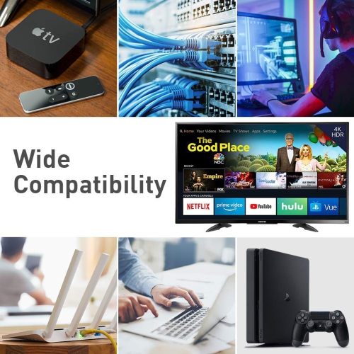 Câble Ethernet, câble Ethernet Cat8, câble réseau local de 6 pi, câble réseau haute vitesse 26 AWG, câble RJ45 Cat 8 de 40 Gb/s, câble de