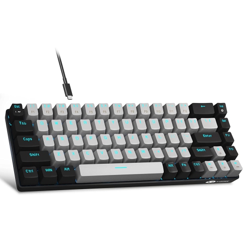 M Portable 60% Mechanical Gaming Keyboard, MK-Box LED Backlit Compact 68 Keys Mini Wired Office Keyboard with Blue Switch for Windows Laptop PC Mac
