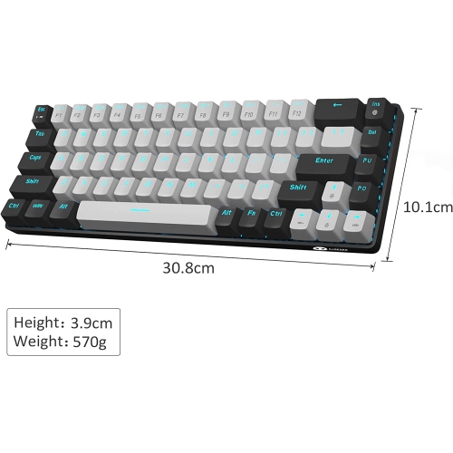 M Portable 60% Mechanical Gaming Keyboard, MK-Box LED Backlit Compact 68 Keys Mini Wired Office Keyboard with Blue Switch for Windows Laptop PC Mac