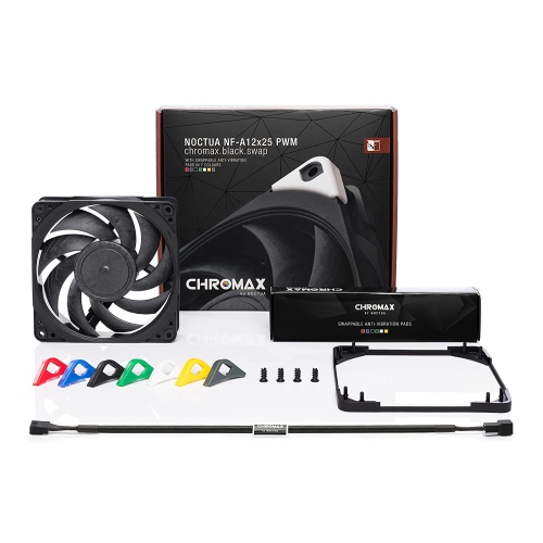 N NF-A12x25 PWM chromax.Black.swap, Premium Quiet Fan, 4-Pin