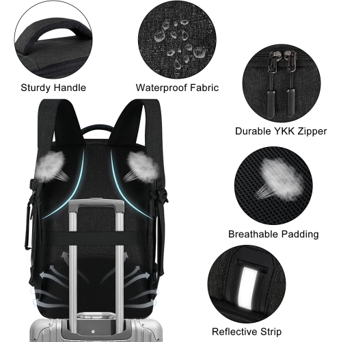 Travel Backpack for Men Women Laptop Backpack 15.6 Inch Flight Approved Carry on Backpack Overnight Business College School Weekender Luggage