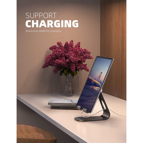 L Tablet Stand, Adjustable ipad Stand : Desktop Stand Holder Dock Base Mount for iPad Pro Air mini 2 3 4 9.7 10.5 12.9 , Kindle, Nexus, Huawei,