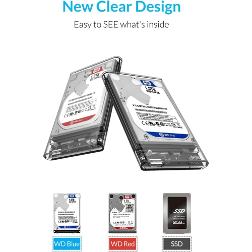 O 2,5 – Boîtier pour disque dur externe USB 3,0 pour disque dur SATA de 2,5 po et disque SSD [optimisé pour SSD, prise en charge 4TB UASP SATA III]