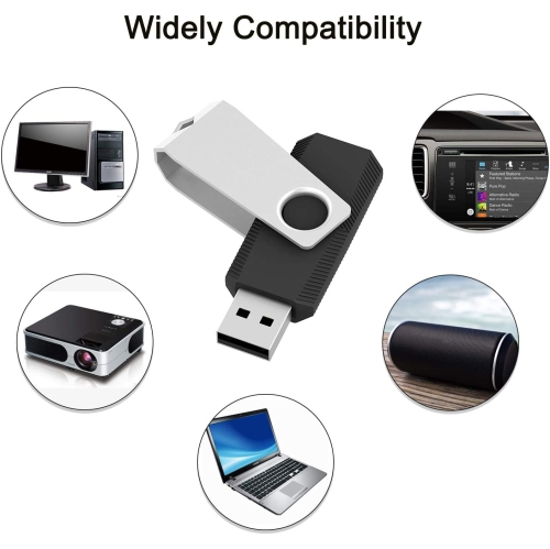 USB Flash Drive 8GB 10 Pack, K Premium USB2.0 Classic Swivel USB 8GB Flash Drive Pen Drive Memory Stick Thumb Drive Bulk Jump Drive Pack 10Pcs
