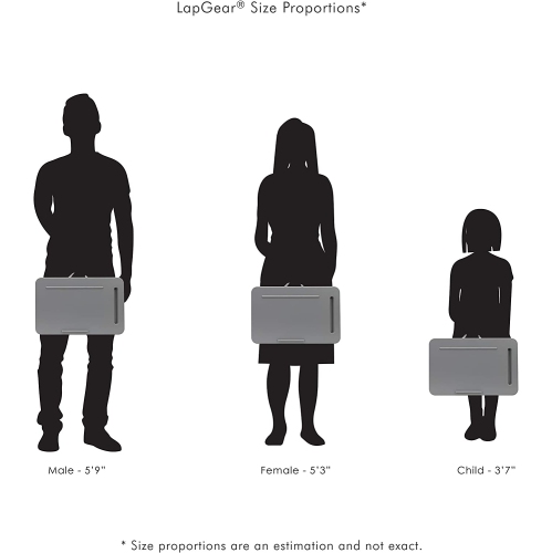 L Sidekick Lap Desk with Device Ledge and Phone Holder - Gray - Fits up to 15.6 Inch Laptops - Style No. 44215