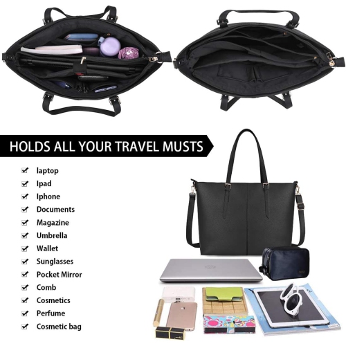 Sac à portable pour femmes fourre-tout 15,6 po étanche léger ordinateur portable fourre-tout femmes mallette de travail de bureau grand sac à main de