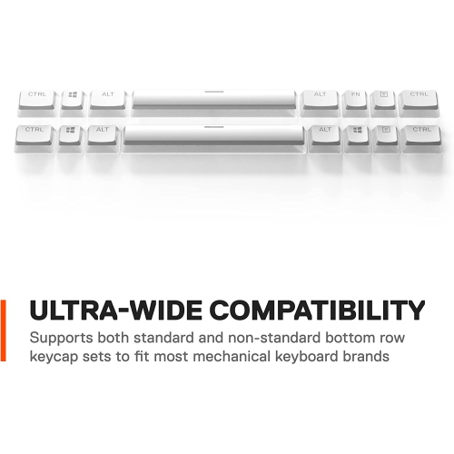 S PRISMCAPS - Double Shot Pudding-Style Keycaps - Durable PBT Thermoplastic - Compatible with a Wide Range of Mechanical Keyboards - White