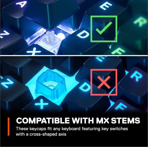 S PRISMCAPS - Double Shot Pudding-Style Keycaps - Durable PBT Thermoplastic - Compatible with a Wide Range of Mechanical Keyboards - White