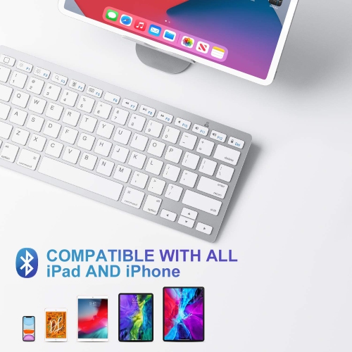 O Ultra-Slim Wireless Bluetooth Keyboard for iPad Pro 11/12.9, iPad Air 4 10.5, iPad 9th 2021/ 8th 2020 /7th Generation 10.2 inch, iPad 9.7, iPad