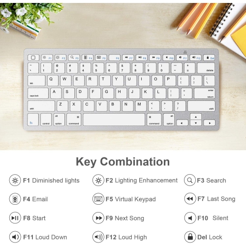 O Ultra-Slim Wireless Bluetooth Keyboard for iPad Pro 11/12.9, iPad Air 4 10.5, iPad 9th 2021/ 8th 2020 /7th Generation 10.2 inch, iPad 9.7, iPad