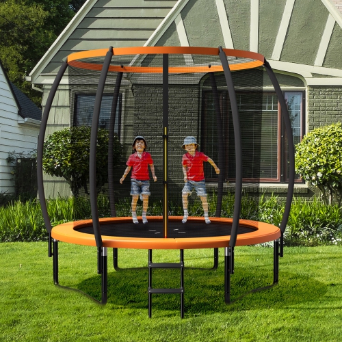 Gymax 10FT Recreational Trampoline w/ Ladder Enclosure Net Safety Pad Outdoor
