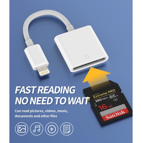 SD Card Reader for iPhone Camera Memory Lightning Adapter Accessories Apple MFI Certified Photo Photography Viewer Adaptador for 13 12 11 Pro Max X