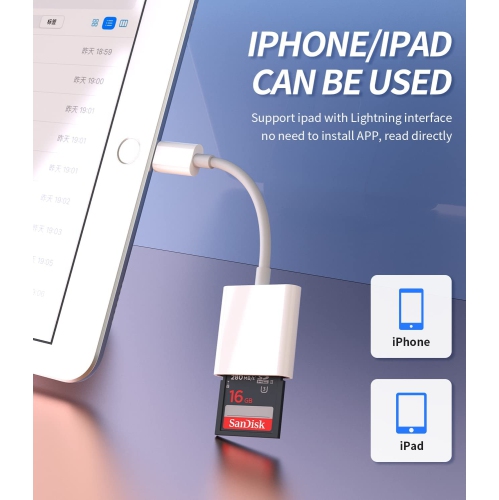 Adaptateur Carte SD Pour IPhone Et Android - Transfert Photos/Vidéos Rapidement