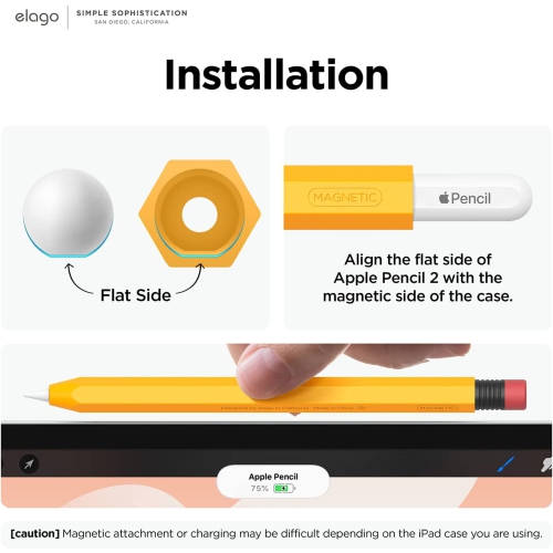 e Classic Pencil Case Compatible with Apple Pencil 2nd Generation Cover Sleeve, Classic Design, Compatible with Magnetic Charging and Double Tap