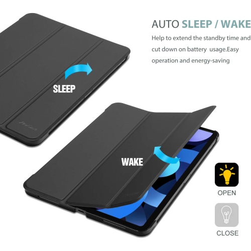 P iPad Air 2022 5e gén. /Air 4 Generation10.9 po 2020, étui mince rigide à dos rigide, étuis protecteurs intelligents pour iPad Air 5/iPad Air 10.9