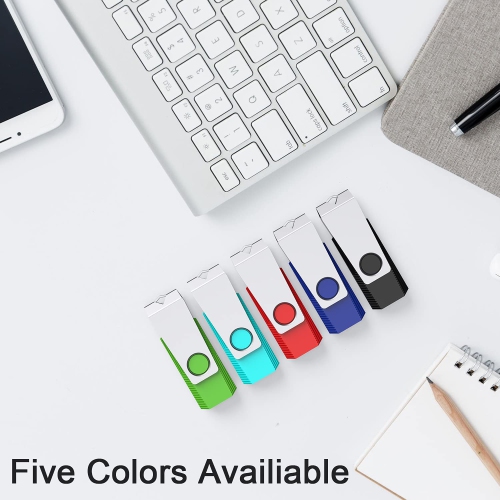 K 16GB USB Stick Flash Drive 5 Pack Memory Stick 2.0 Swivel Design Thumb Drive Jump Drive Pen Drive Bulk USB Key