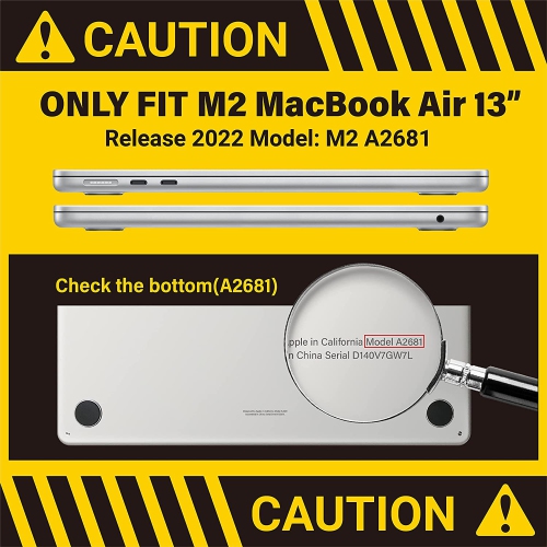 Compatible with M2 2022 MacBook Air 13 inch case, Model A2681, Hard Shell Case&Keyboard Cover&Screen Film for New M2 Mac Air 13.6 in with Touch ID,