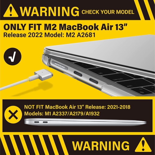 Compatible with M2 2022 MacBook Air 13 inch case, Model A2681, Hard Shell Case&Keyboard Cover&Screen Film for New M2 Mac Air 13.6 in with Touch ID,