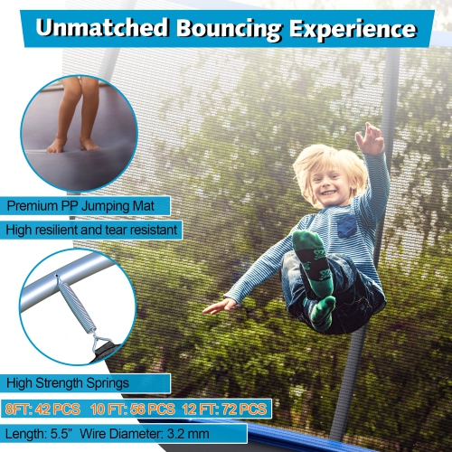 Gymax 10FT Recreational Trampoline w/ Ladder Enclosure Net Safety Pad Outdoor