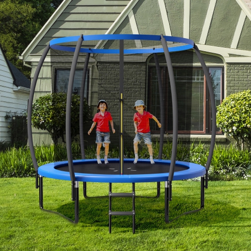 Gymax 10FT Recreational Trampoline w/ Ladder Enclosure Net Safety Pad Outdoor