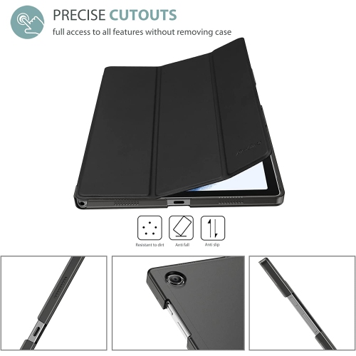 P 10.5 Case for Galaxy Tab A8 X200 X205 X207, Slim Stand Hard Back Shell Protective Smart Cover Case for Galaxy Tab A8 10.5 Inch 2022 Black
