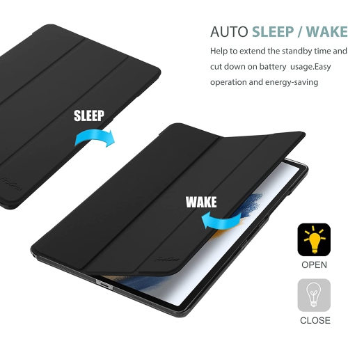 P 10.5 Case for Galaxy Tab A8 X200 X205 X207, Slim Stand Hard Back Shell Protective Smart Cover Case for Galaxy Tab A8 10.5 Inch 2022 Black