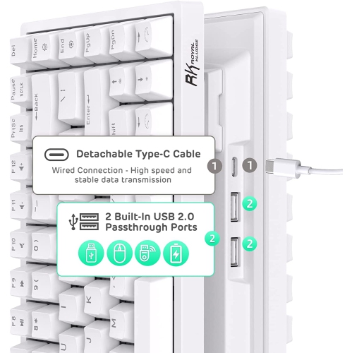 RK ROYAL KLUDGE RK84 Wireless Bluetooth/2.4Ghz 75% RGB Mechanical Gaming Keyboard, Three Modes Connectable Keyboard with Hot-Swappable Quiet Red