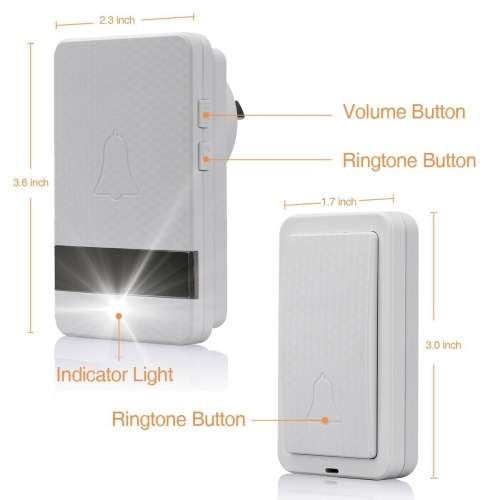 SONNETTE NUMÉRIQUE SANS FIL À PORTÉE DE 1000 PI SONNETTE SANS FIL PORTATIVE À 28 CARILLONS
