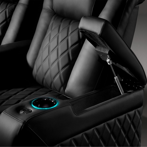 Valencia Tuscany Luxury Recliner Home Theater Seating | Premium Italian Nappa Leather 20000, Power Lumbar & Power Headrest, RGB Lighting