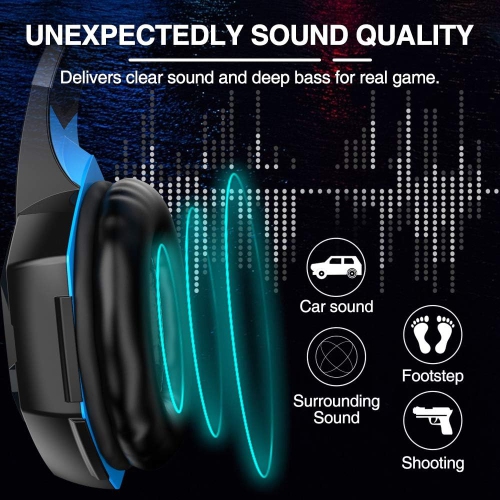 G2000 Gaming Headset with Mic, LED Lights, Noise Reduction & Stereo Bass for PS4/PS5, Xbox One, PC, Laptop, Mac, Tablet & Mobile Gaming- BLACK