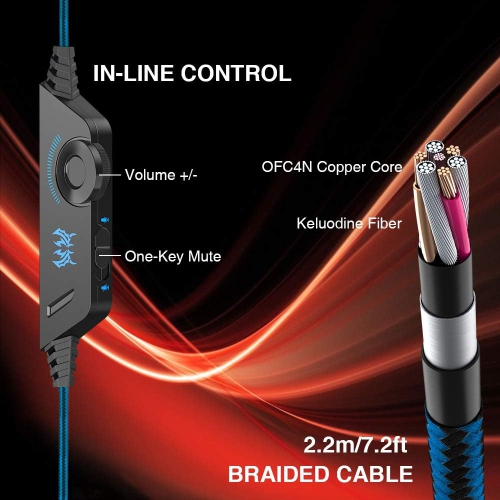 G2000 Gaming Headset with Mic, LED Lights, Noise Reduction & Stereo Bass for PS4/PS5, Xbox One, PC, Laptop, Mac, Tablet & Mobile Gaming- BLACK