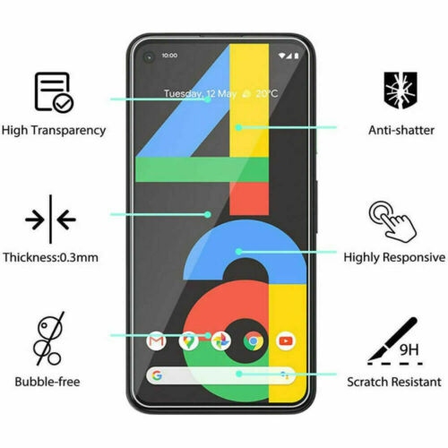 [2 PACK] Google pixel 4a Tempered Glass Screen Protector Guard - Case Friendly