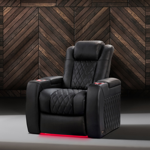 Valencia Tuscany Luxury Recliner Home Theater Seating | Premium Italian Nappa Leather 20000, Power Lumbar & Power Headrest, RGB Lighting