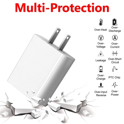 18W QC 3.0 USB Wall Charger Fast Charging For Galaxy S20 Note 10, iPhone 11 XS 8