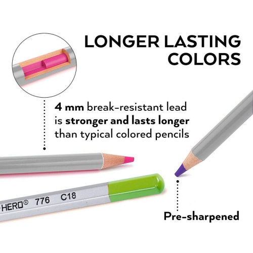 Professional Colored Pencils Set of 48 Color for Drawing Art, Sketching, Shading