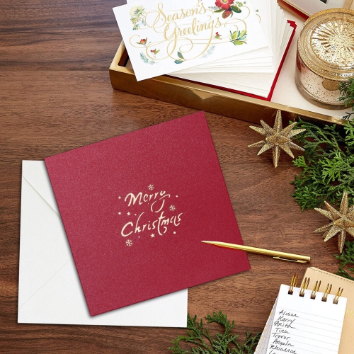 Hand Made Exquisite 3D Christmas Pop Up Cards with Envelopes, 2Pcs