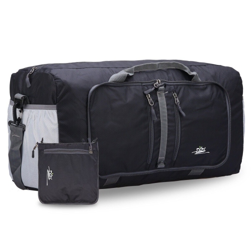 Foldable Duffle Bag 40L for Travel Gym Sports Lightweight Luggage Duffel, Black