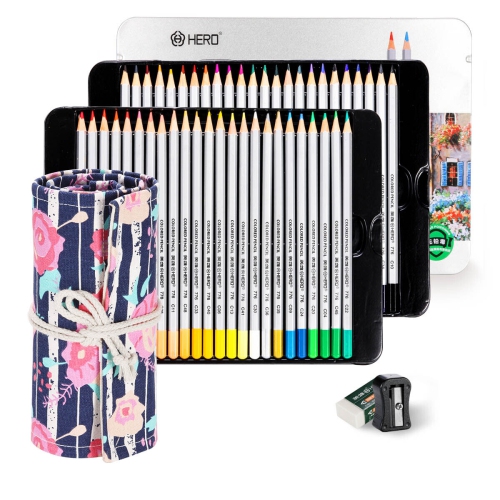 Ensemble de 48 crayons de couleur pour dessiner, esquisses et ombrages