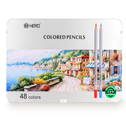 Ensemble de 48 crayons de couleur pour dessiner, esquisses et ombrages