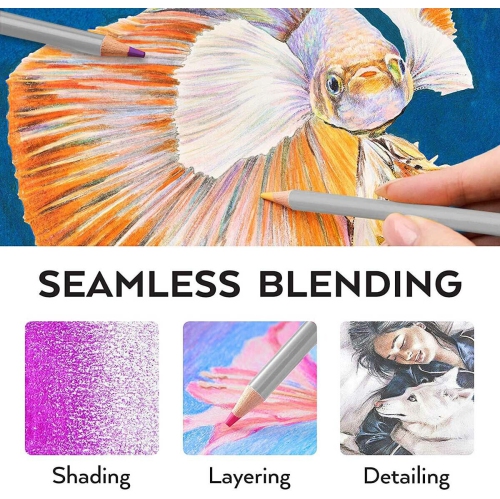 Ensemble de 48 crayons de couleur pour dessiner, esquisses et ombrages