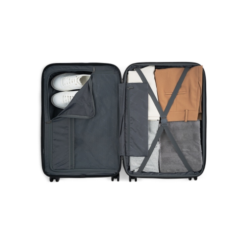 Grande valise rigide Wellington de Bugatti avec extension - Noir