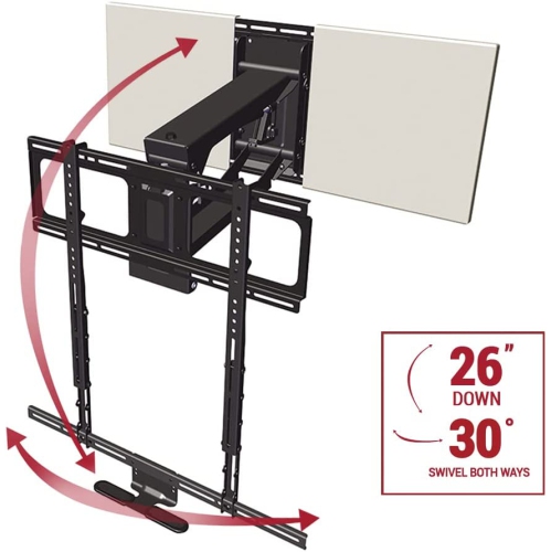 MantelMount MM700 Premier Series Above Fireplace Pull Down TV Mount for 45"-90" TVs Over Mantel