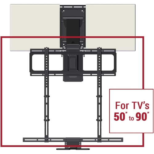 MantelMount MM700 Premier Series Above Fireplace Pull Down TV Mount for 45"-90" TVs Over Mantel