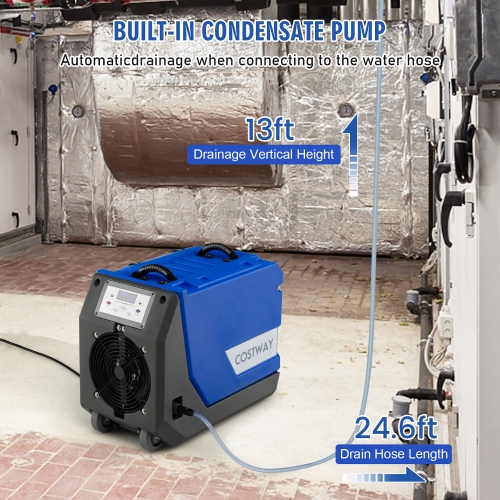 Costway 180 PPD Commercial Dehumidifier Industrial Dehumidifier with Pump & Drain Hose