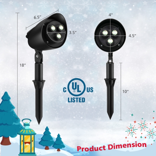 Gymax Christmas Waterproof Projector Light Holiday Decor LED Lights w/ Santa & Elk Pattern