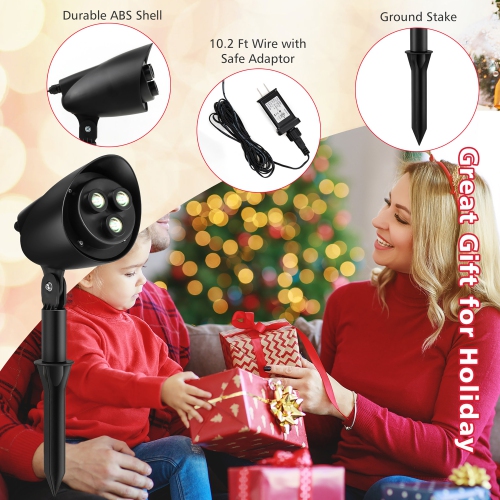 Gymax Christmas Waterproof Projector Light Holiday Decor LED Lights w/ Santa & Elk Pattern