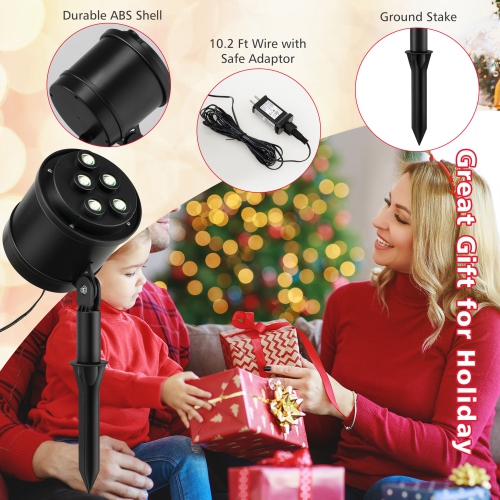 Gymax Christmas Waterproof Projector Light Holiday Decor LED Lights w/ Gift Pattern